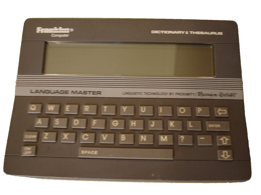 Franklin Language Master LM-2000 Dictionary Thesaurus w/ Manual 1987 EUC Tested