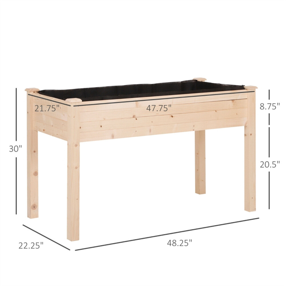 Raised Garden Bed Self-draining Slatted Planter