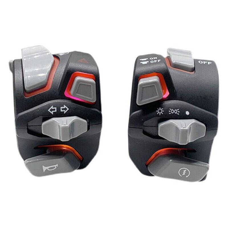 Pair Refit Motorbike Handle Bar Switch Control Button &Wiring Harness Assembly