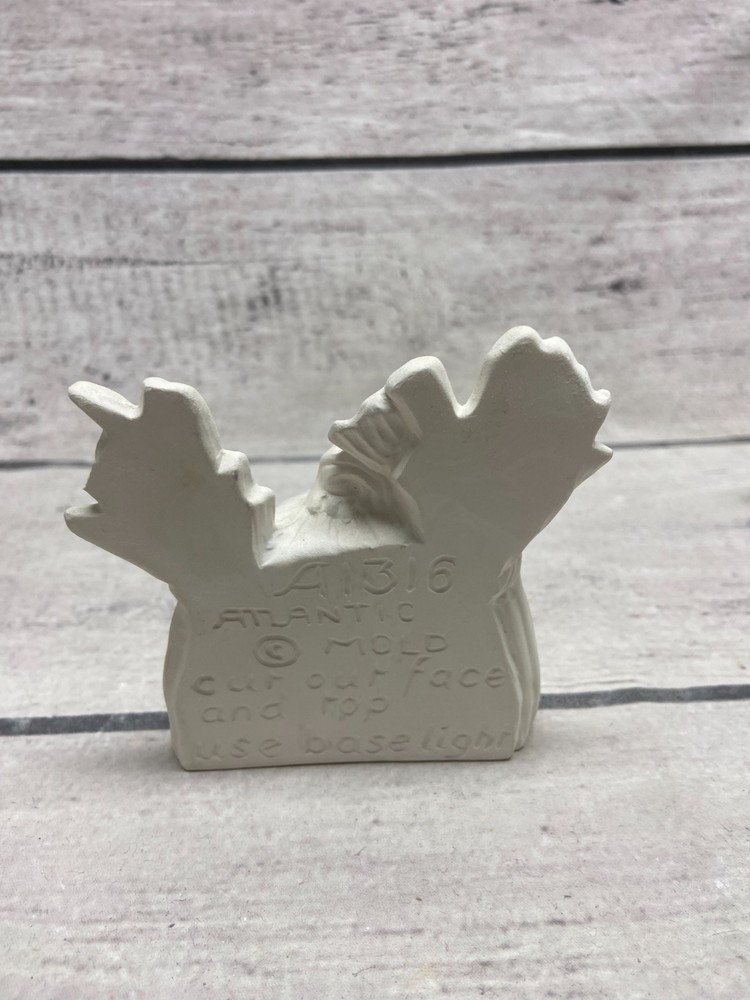 Ceramic Bisque Halloween Ghost & Jack-o'-Lantern Scarecrow