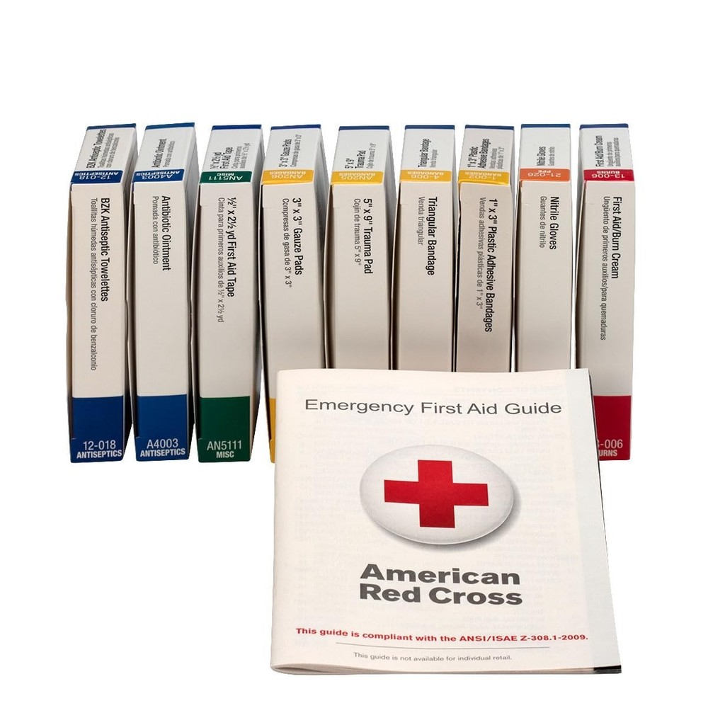First Aid Kit Refill for 10 People - 65 Essential Pieces, Compact & Compliant