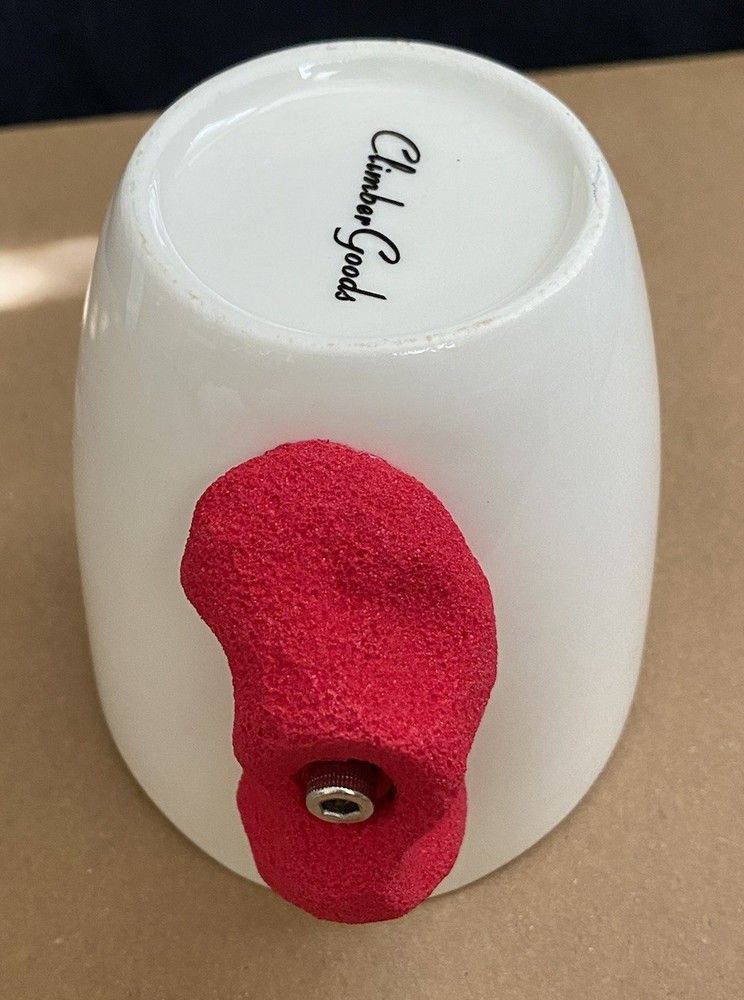 Climber Goods Mug Red Rock Climbing Hold Socket Cap Screw Handle 