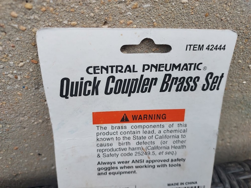 Quick Coupler Brass Set 5 Piece Central Pneumatic - Pair