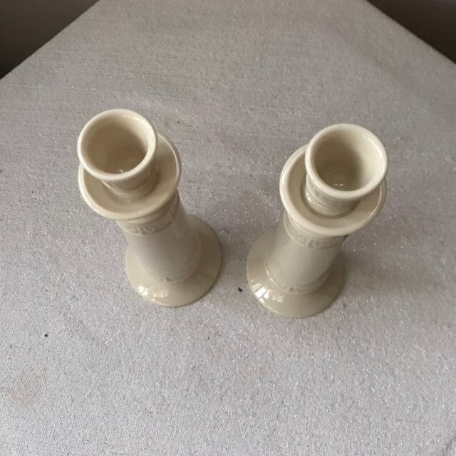 Pair Lenox Special Ivory China 9" Candleholders