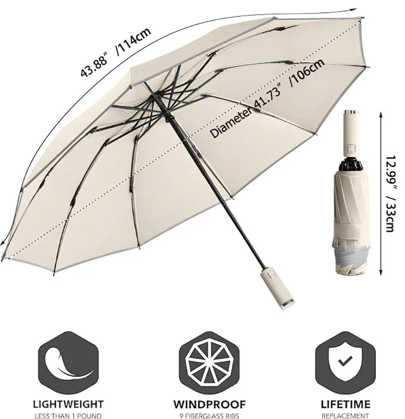 Windproof Double Layer Fully Automatic Resistant Umbrella Inverted Umbrella