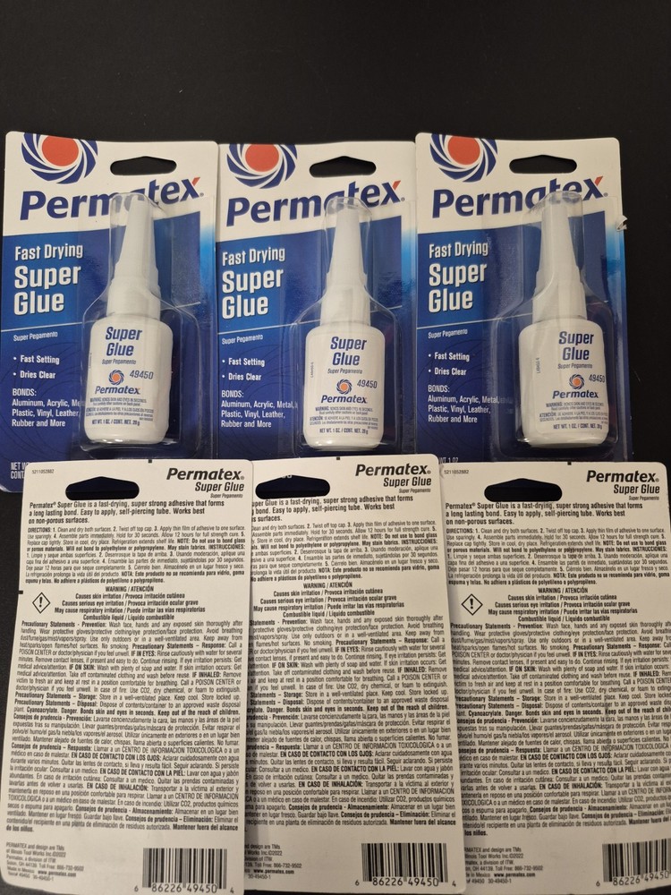 Permatex Super Glue 49450 Clear Fast Drying Adhesive