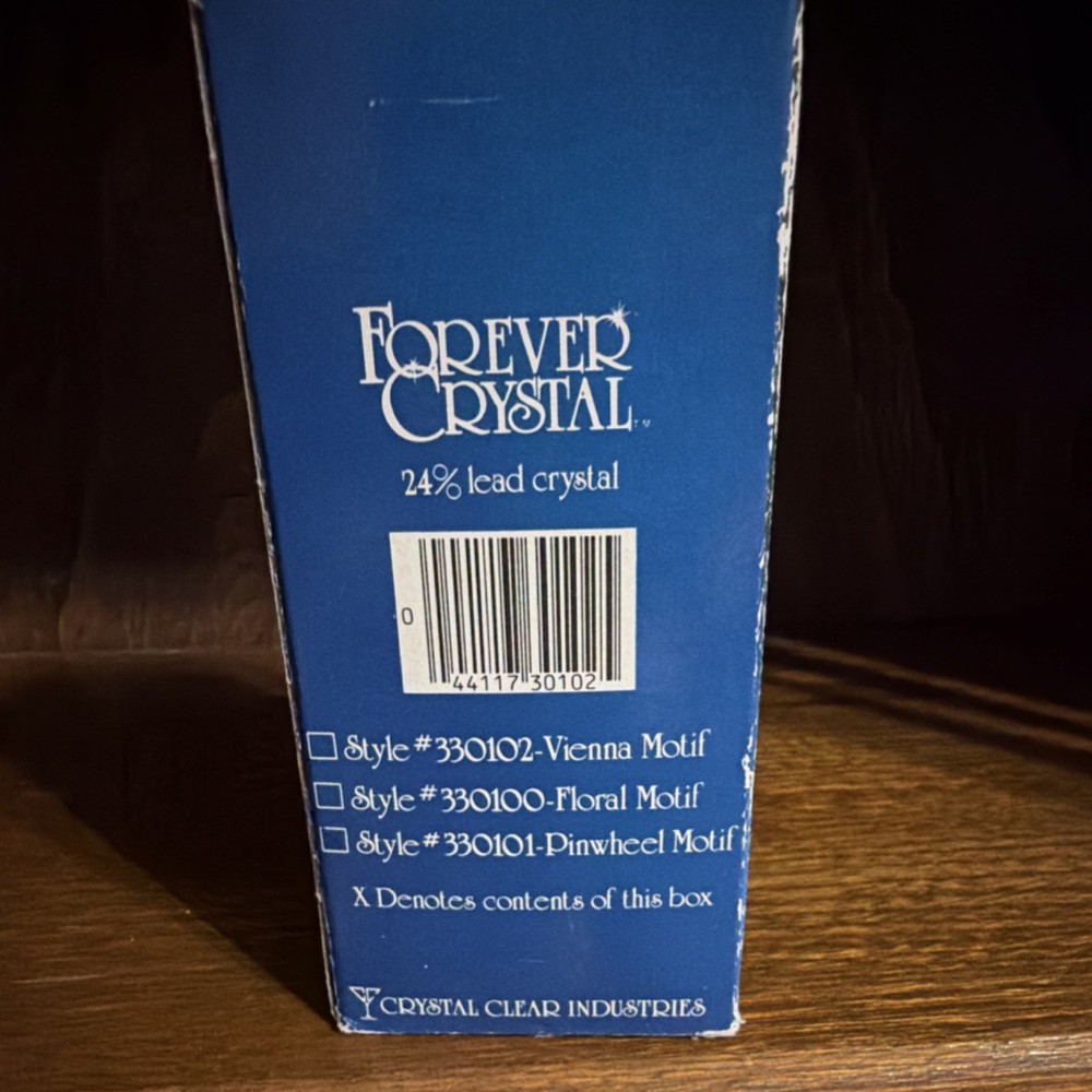 Crystal Forever Crystal Bell Clear Floral Patterned Handle in Box