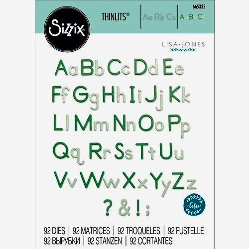 NEW Sizzix ESSENTIAL TYPE Thinlits Dies 665335 UPPER & LOWER ALPHABET SET Multi