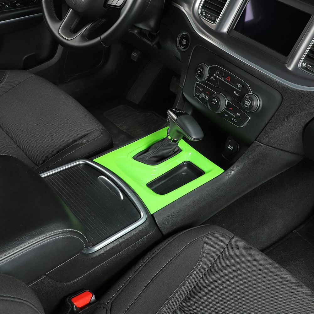 Central Console Gear Shift Box Panel Trim Cover For Dodge Charger 2015+ Green