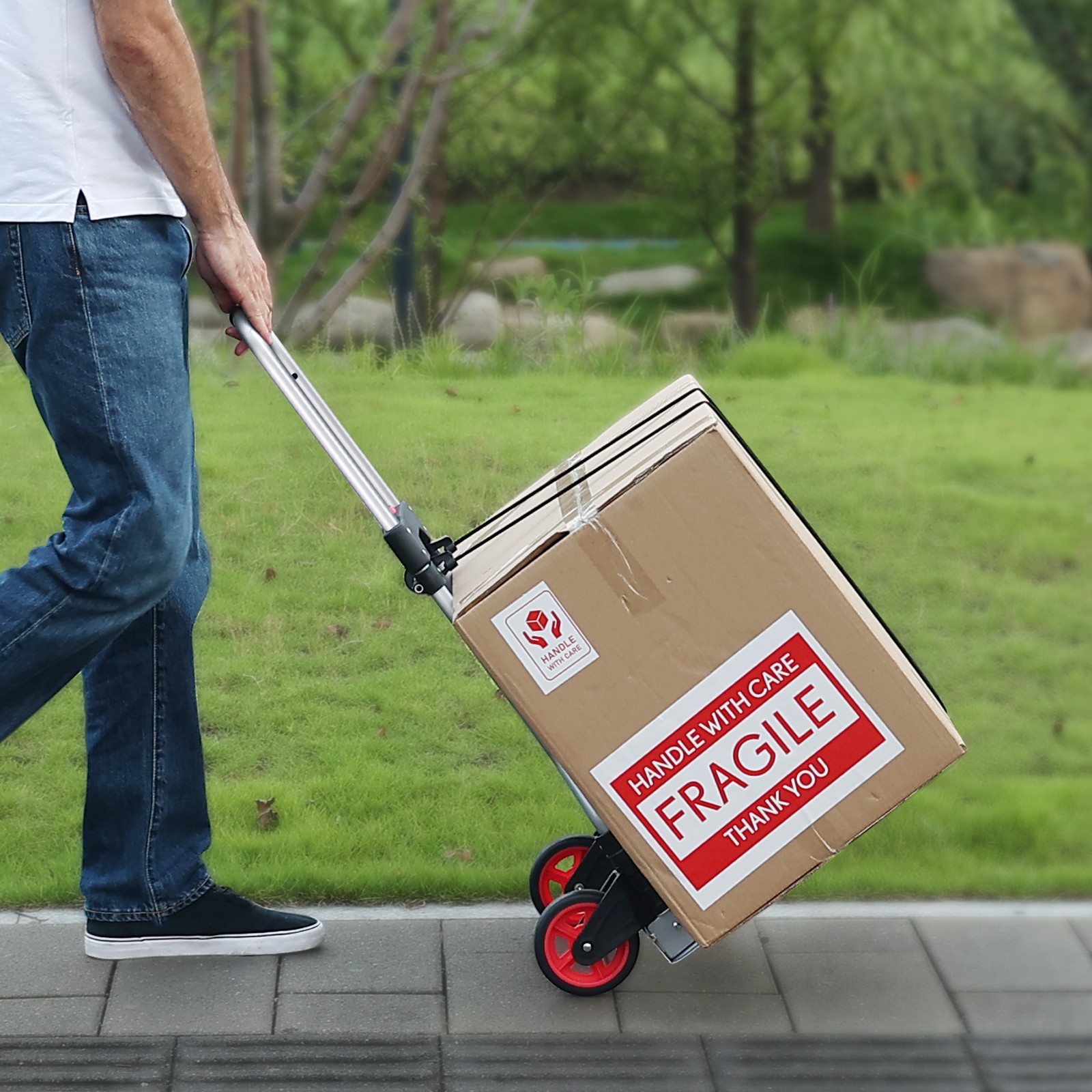 Folding Hand Truck Aluminum Luggage Trolley Cart Dolly 176 lbs Bungee Cord