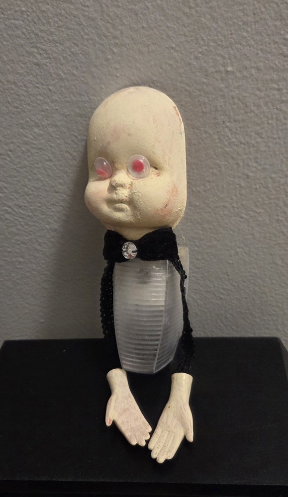 Spooky Doll Face LED Nightlight  OOAK Retro  Cute