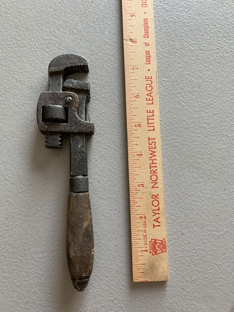 Antique Wood Handle Adjustable 7” Wrench