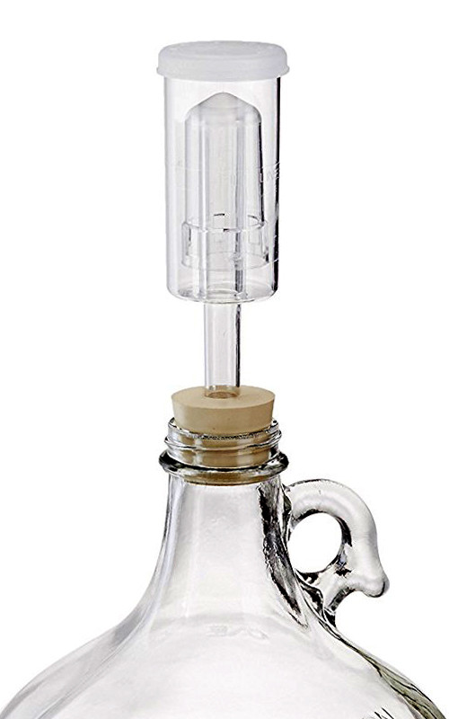Home Brew Ohio Glass (1 Gallon) Fermenter Includes Rubber Stopper and Airlock