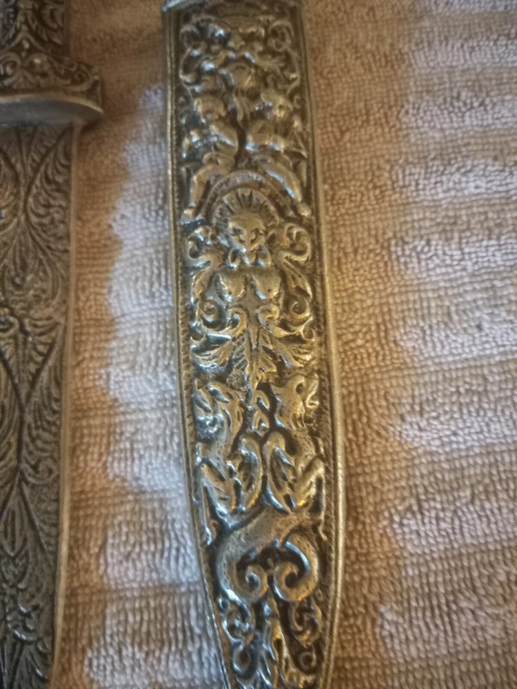 Antigue Kindjal Dagger With Scabbard.