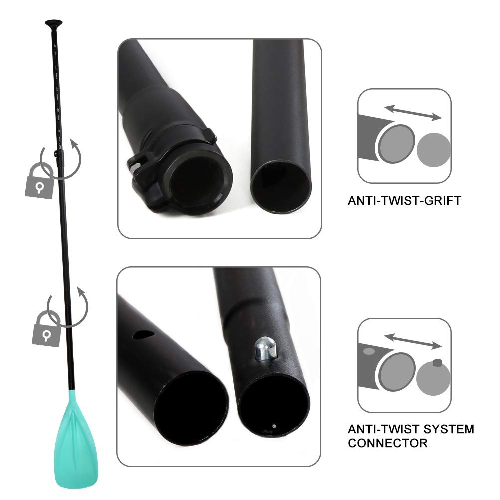 Karltion Adjustable 3-Piece Aluminum SUP Paddle Alloy Shaft for Paddleboard Surf