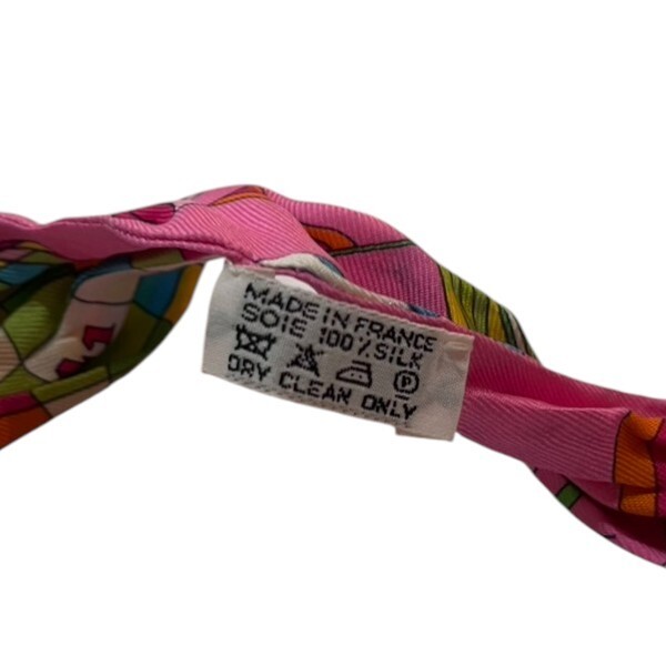Hermes Les Folies Du Ciel Silk Twilly Multi-Color 84cm Used