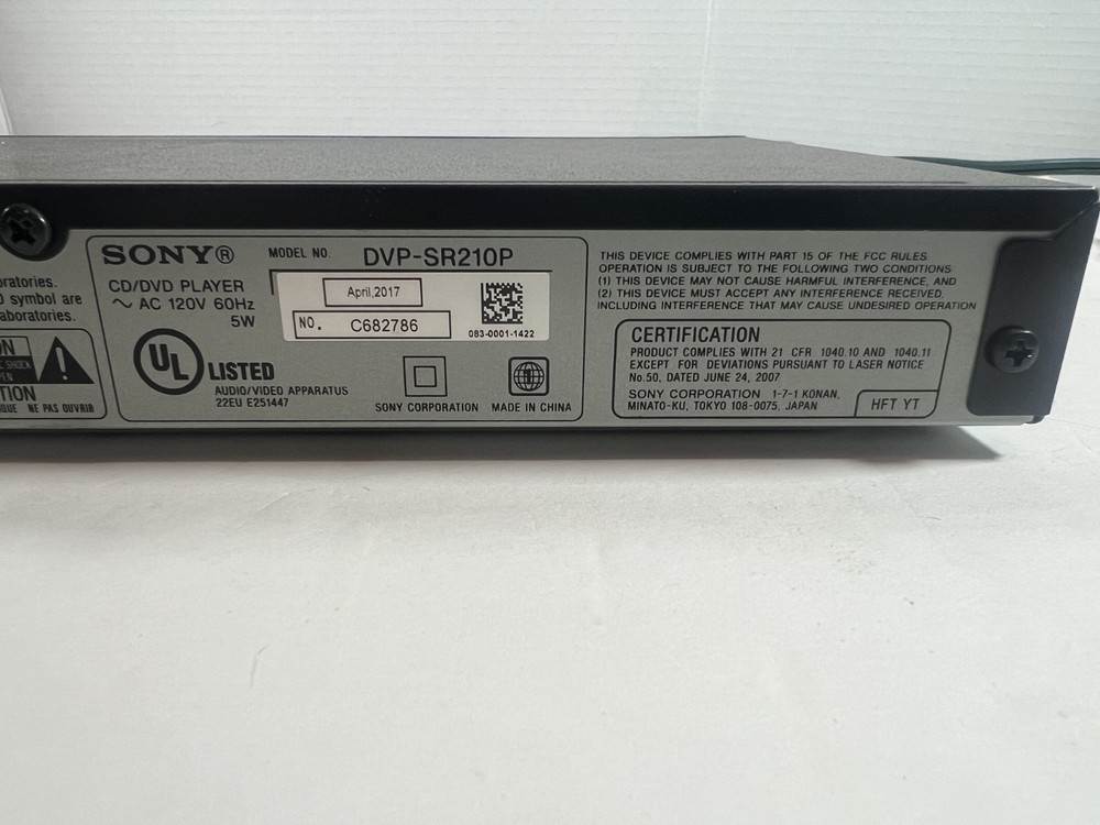 Sony DVP-SR210P CD/DVD Player