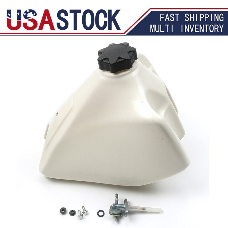 For Honda XR200R 1985-2002 Plastic Fuel Tank & Gas Cap Petcock Valve White