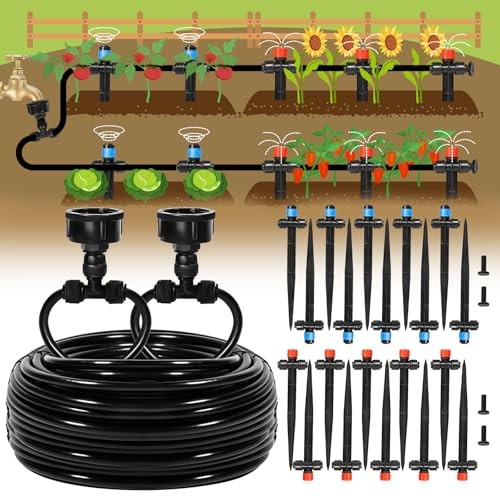 Drip Irrigation Kit, Garden Watering System DIY Automatic 110FT Quick-Connect