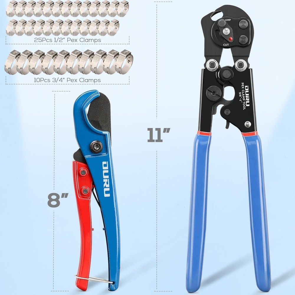 2 IN 1 Pex Crimping Tool Cinch and Remove Combo Function Pex Pipe Crimp Tool...