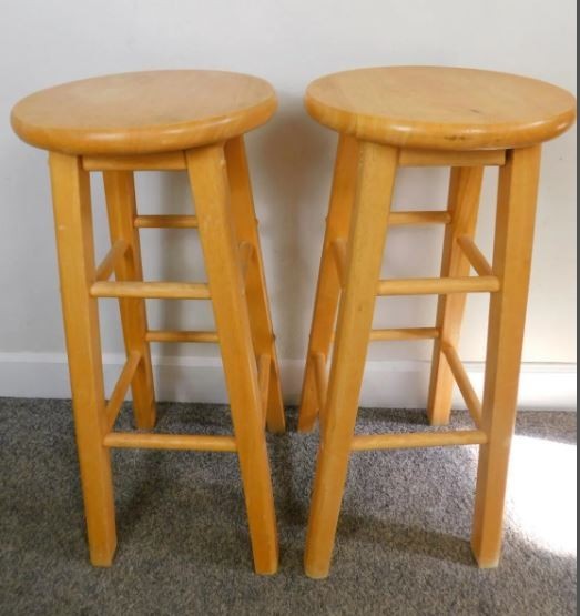 Pair SOLID WOOD 29.75" Tall Kitchen Bar Kitchen Counter Stools