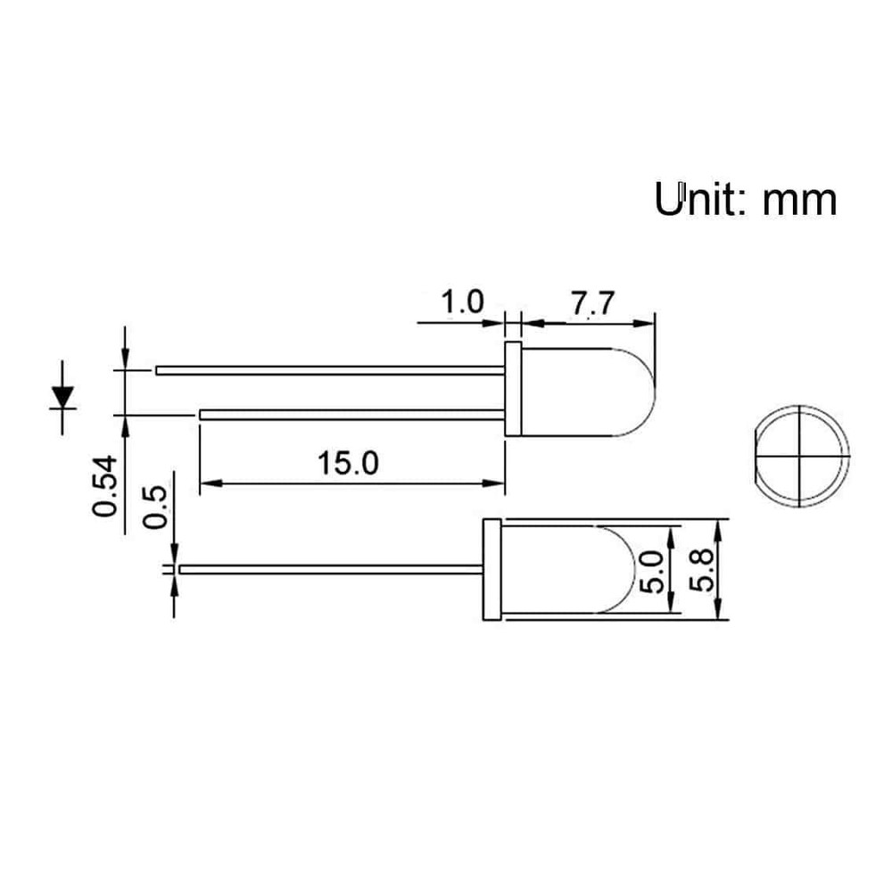 5MM Orange Diffused Lens LED Diode - Pack of 50
