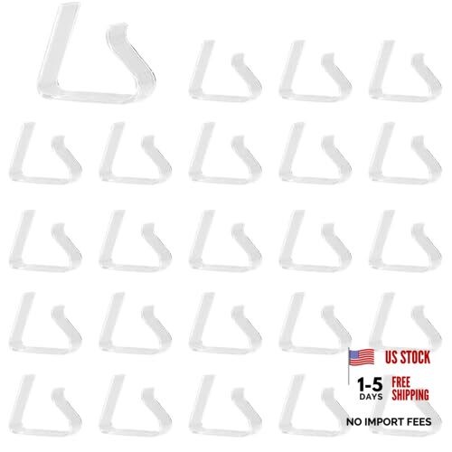 24 Pcs Plastic Tablecloth Clips, Clear Picnic Table Cloth Clips, Transparent