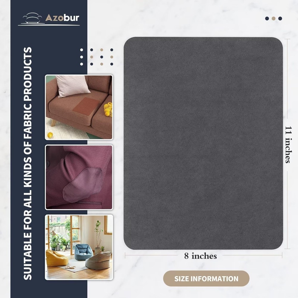 Azobur Velvet Repair Patch,Self-Adhesive Rectangular Flannel Fabric Patch,Mul...