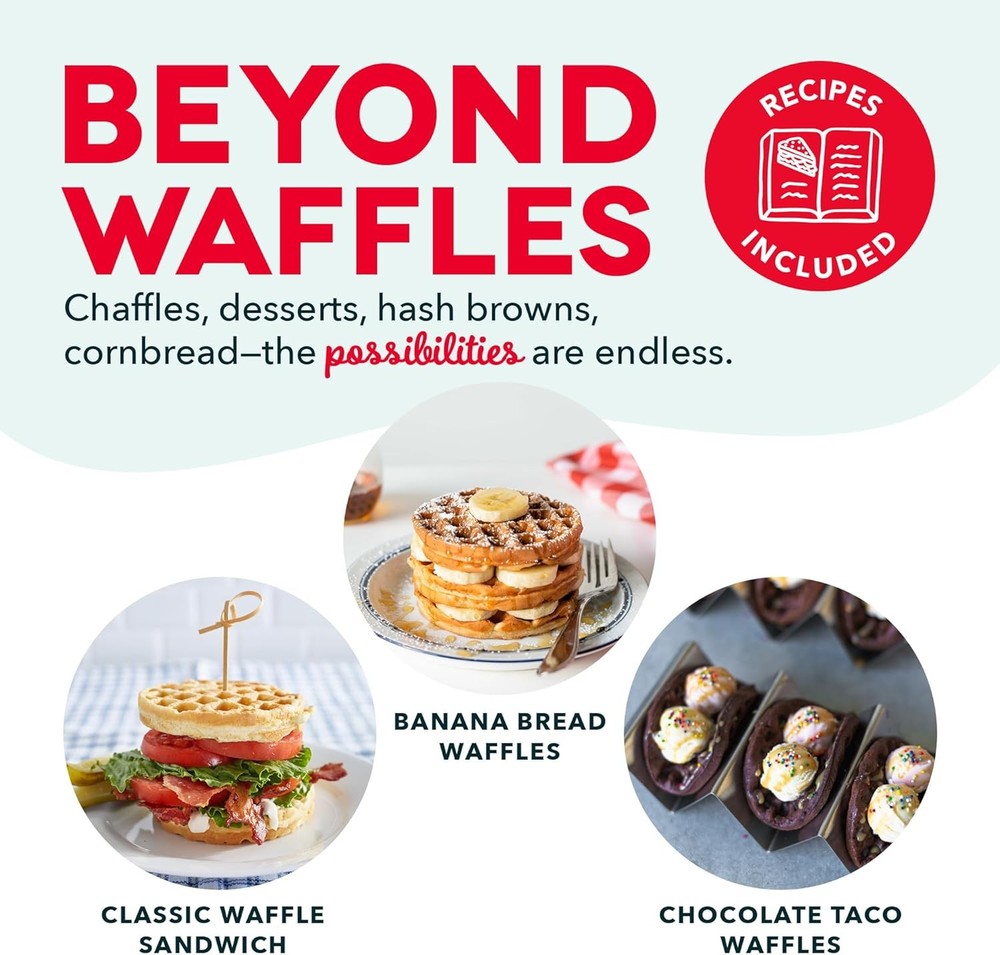 4" MINI NON STICK WAFFLE MAKER Electric Lightweight Quick Heat Surface Coating