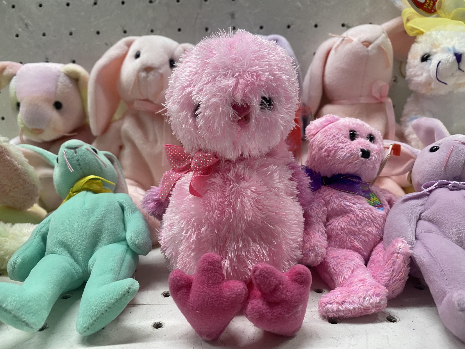 Vintage Ty Easter Bunny Chick Bear Plush Lot 11 Small Pastel Stuffed Animal Toys