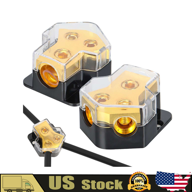 Car Audio Splitter Amp Power 0/2/4 Gauge In 4/6/8 Gauge Out Distribution Block