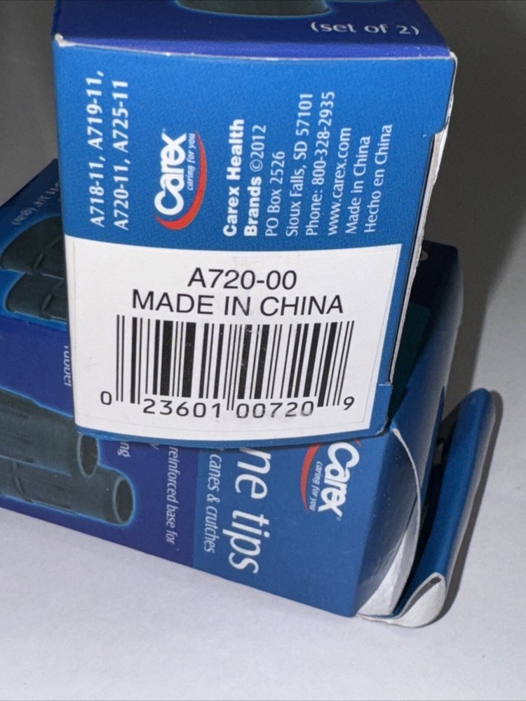 Carex Black Cane Tips 1" 2ct