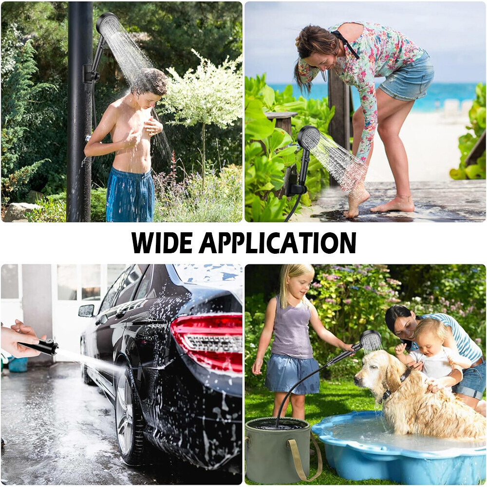 Portable Camping Shower 6000mAh Rechargeable Filter Pump Outdoor Hiking Travel