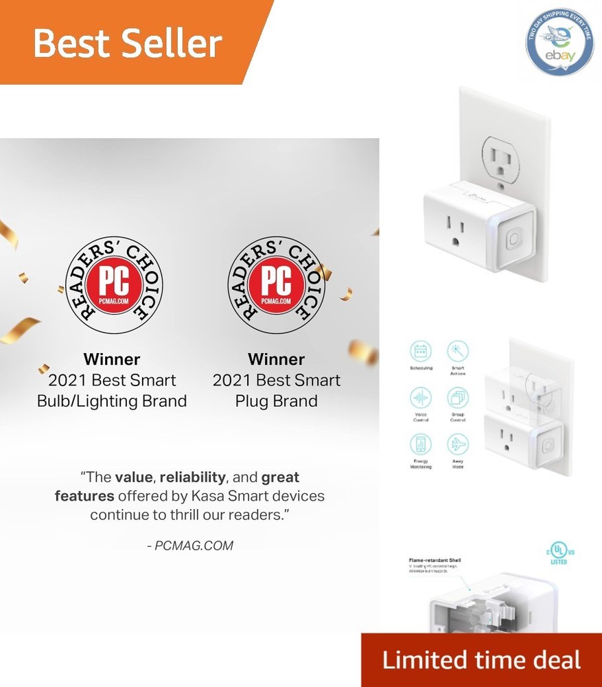 Easy Setup Smart Outlet with Voice Control – Compatible with Alexa & Google