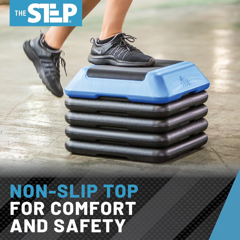 The Step Adjustable High Step Aerobic Platform with 4 Risers, Home Gym Workout E