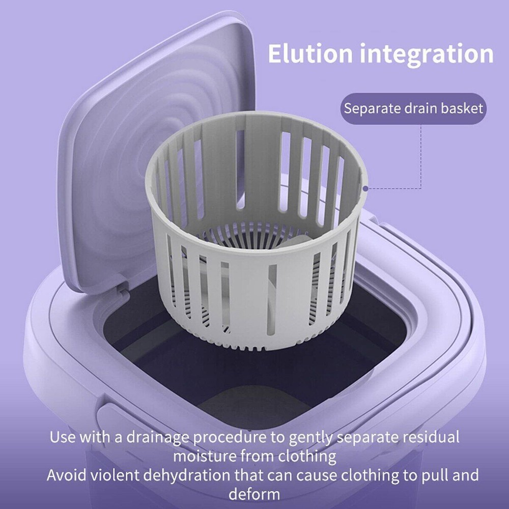 2PCS Portable Washing Machine Mini Washer 8L Capacity Foldable Washer Machine