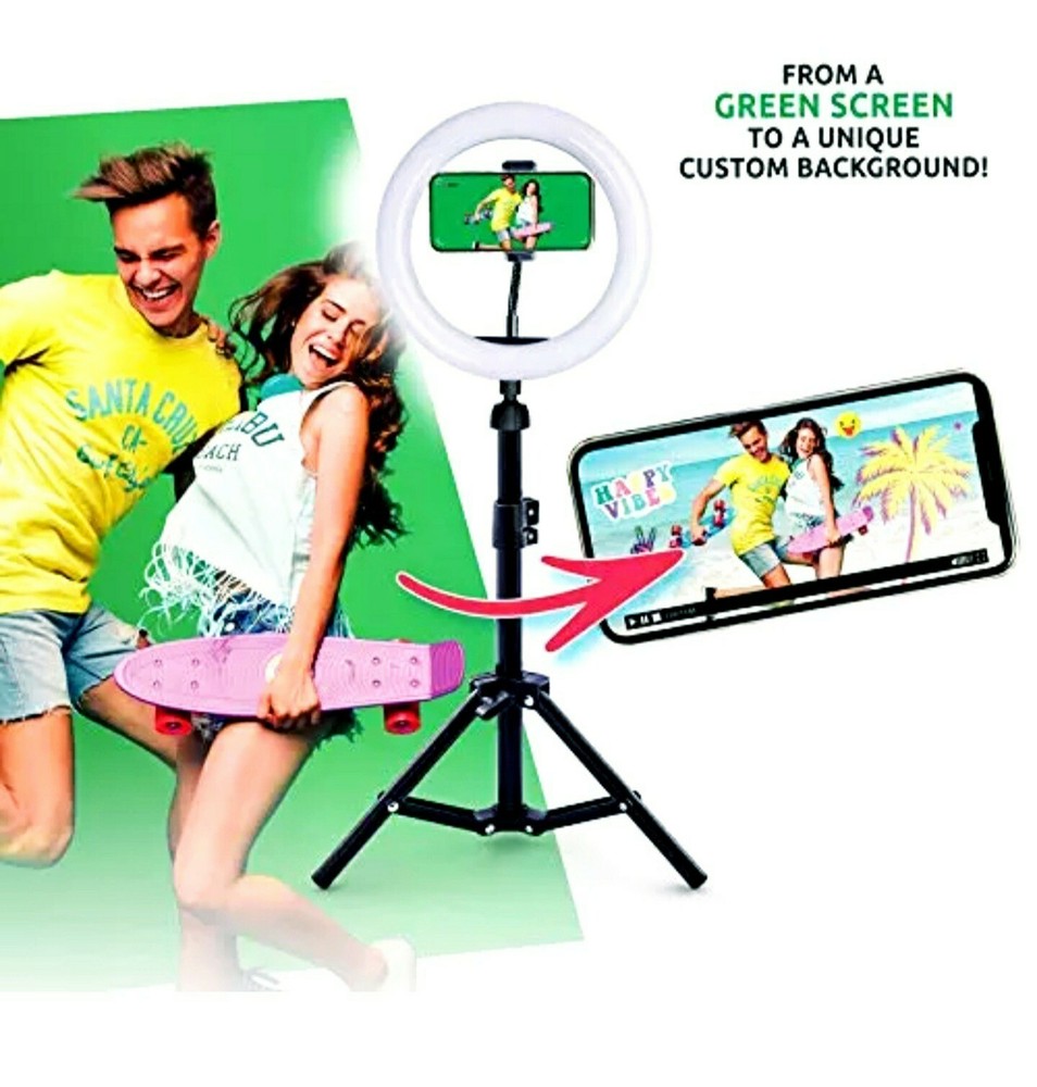 Studio Creator Video Maker Kit DIY Ring Light Phone Holder tripod Green Screen