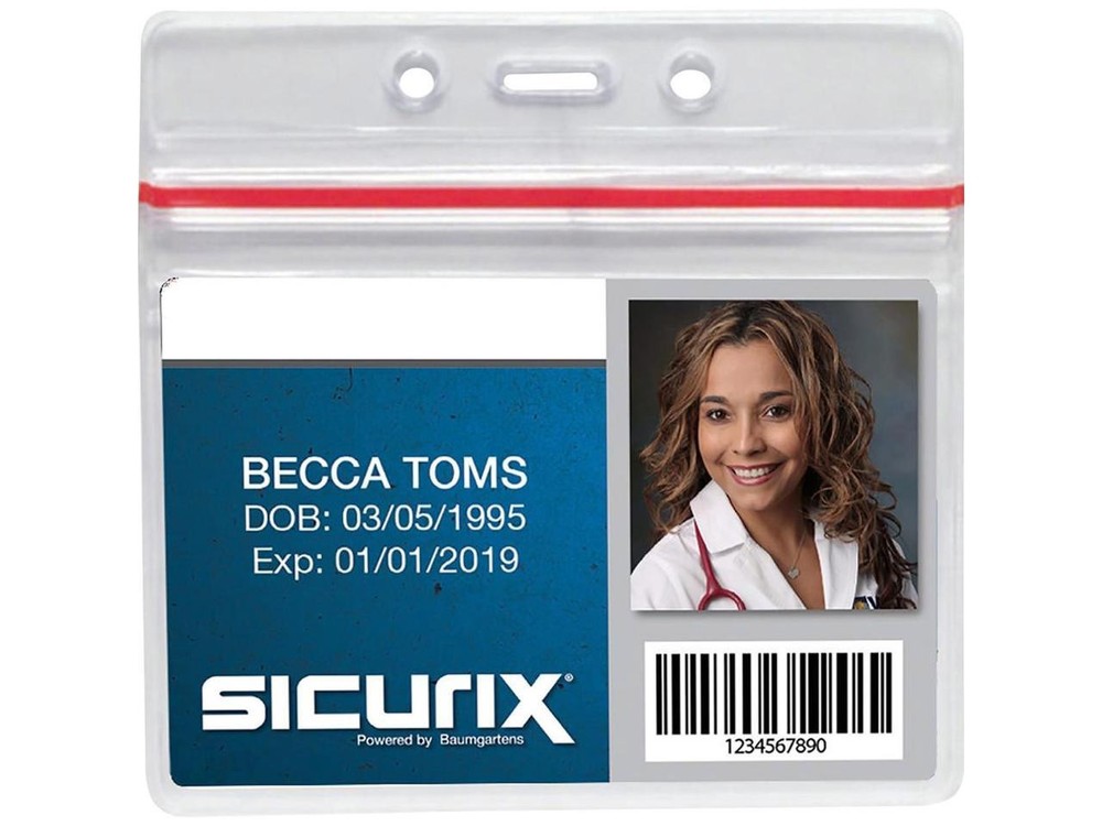 Baumgartens 47830 Sealable ID Badge Holder - Clear