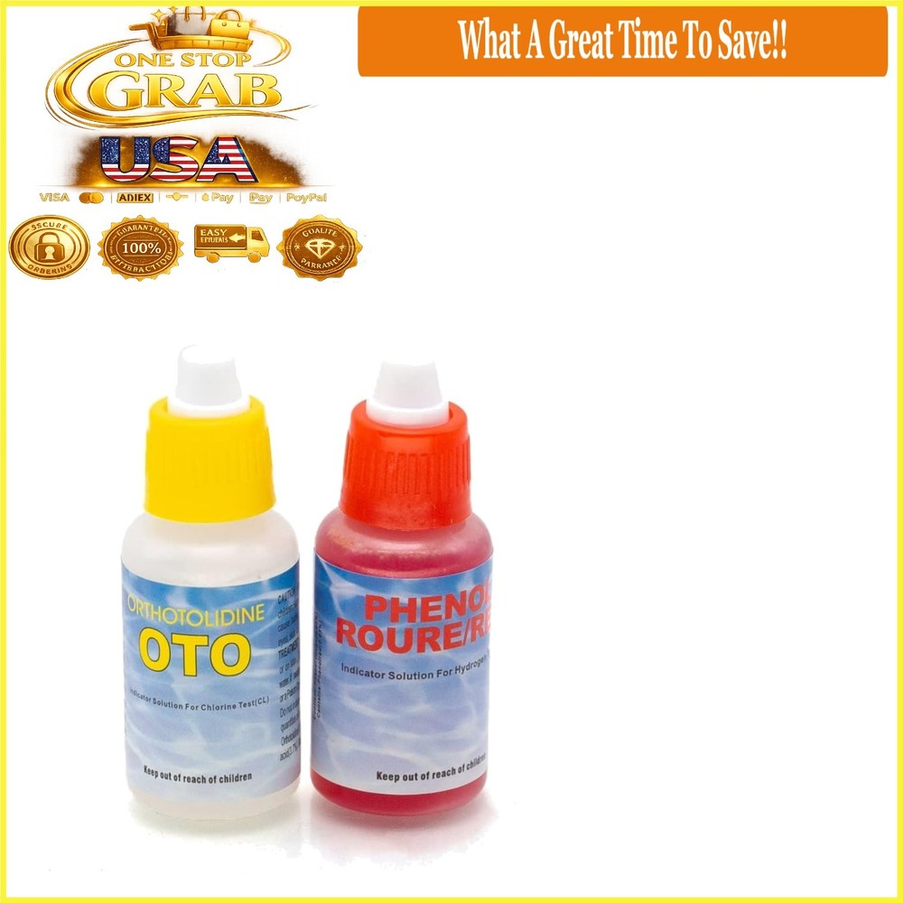 Pool Spa Water  Kit Refill Chlorine pH Solutions for Testing