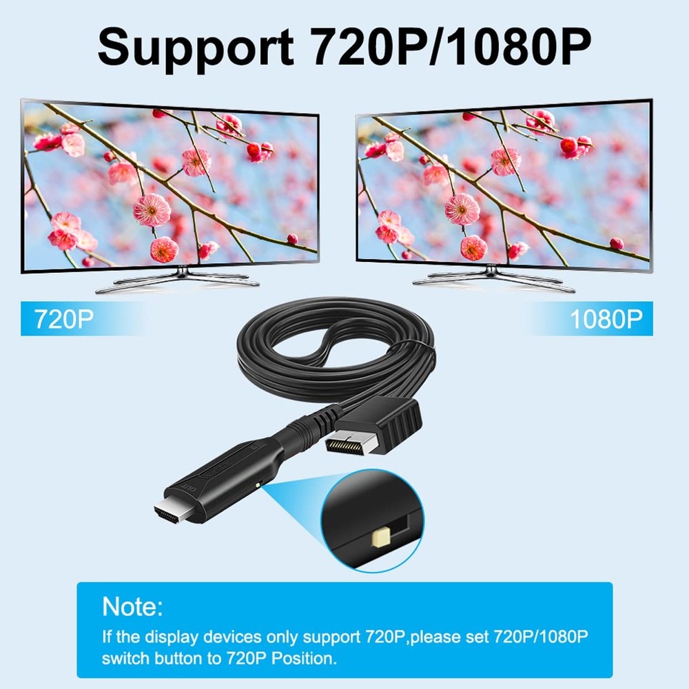 HDSUNWSTD HDMI Cable for PlayStation 2 & 1 100 centimeters, black