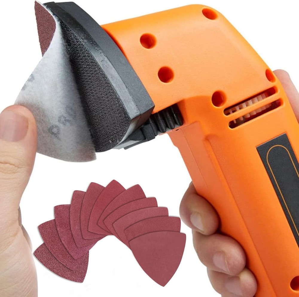 AUSTOR 100 Pieces Triangle Sanding Pads Triangular 3- 1/8 Inch, Assorted