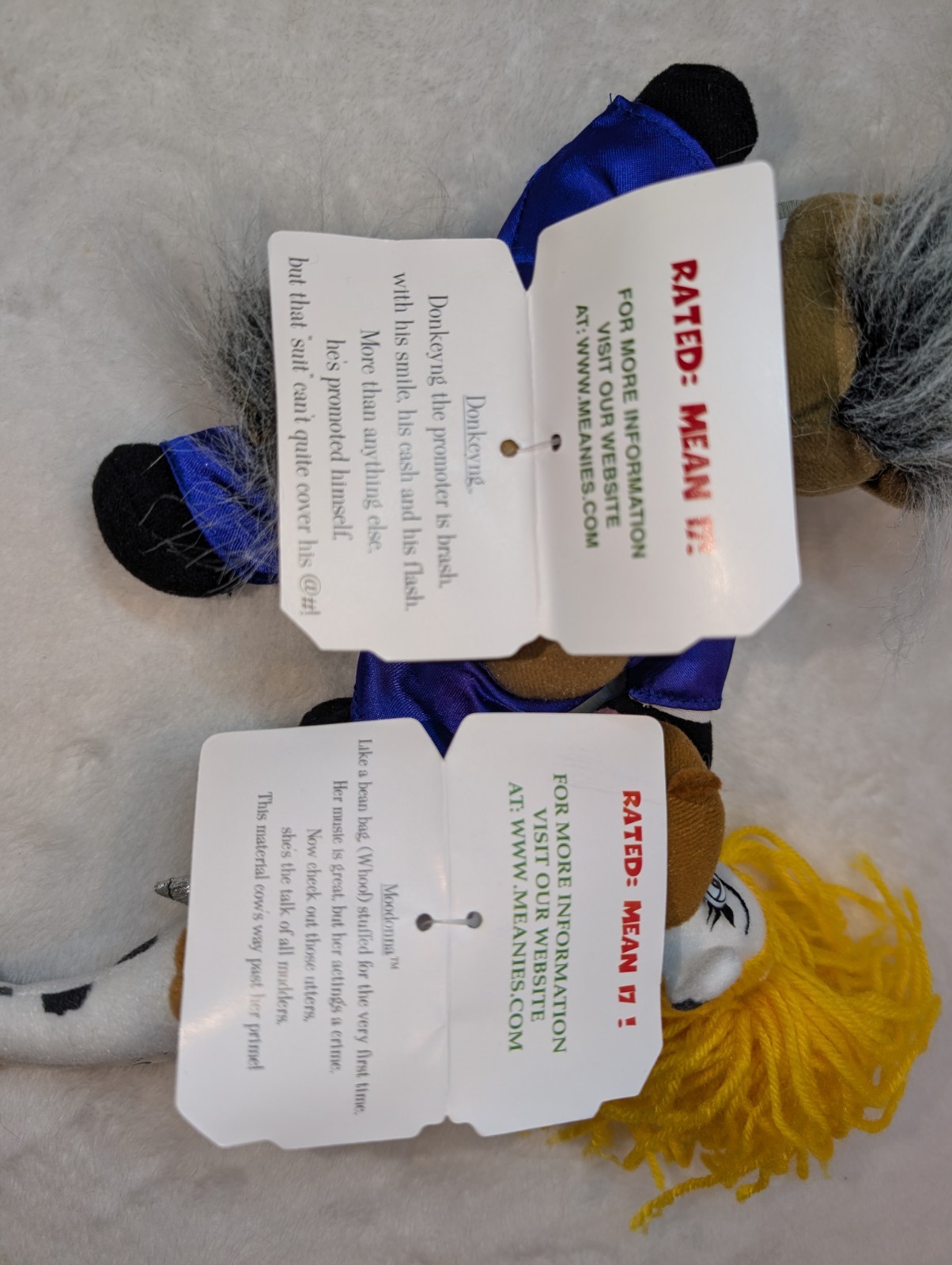 Vintage 90s Meanies Plush Lot Of 8- Infamous Series MADONNA Clinton HOWARD STERN