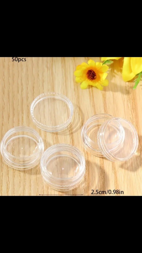 50 Pcs transparent round plastic small containers