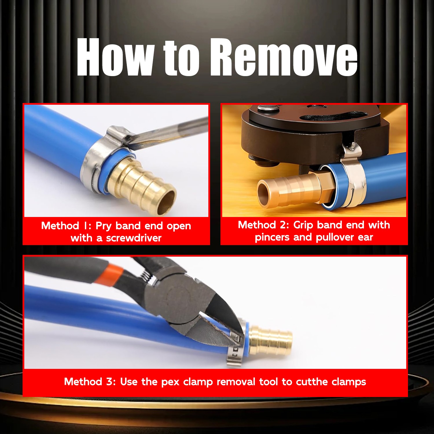 120Pcs 3/4'' PEX Stainless Steel Clamp Cinch Rings Crimp Pinch Fitting