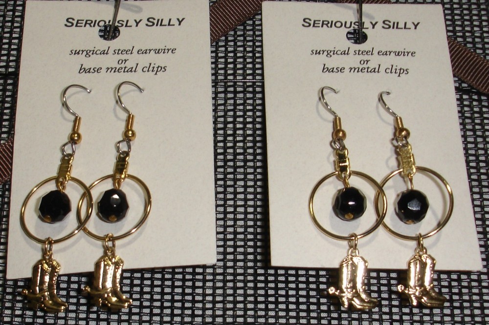 Hoops & Boots Earrings, NEW
