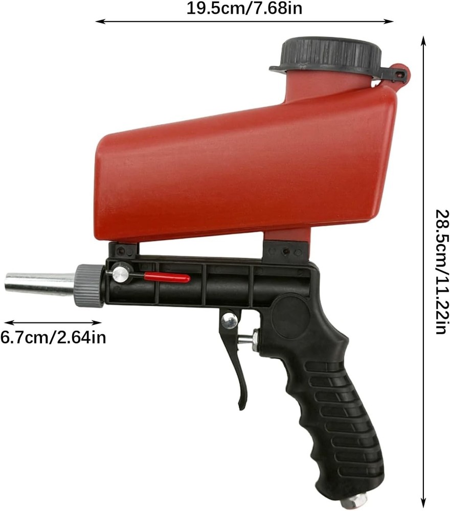 Durable ABS Pneumatic Sand Blaster for Versatile Cleaning Applications - Red