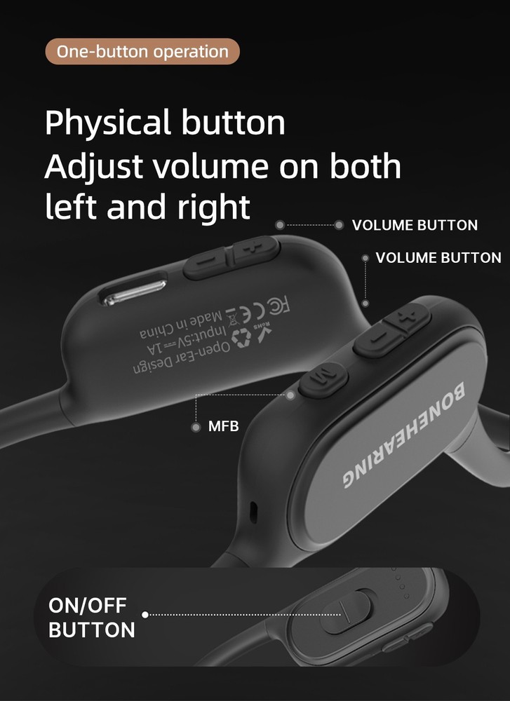 Bone Conduction Hearing Aids, 2 Independent Volume Control, 3 Band Selection.