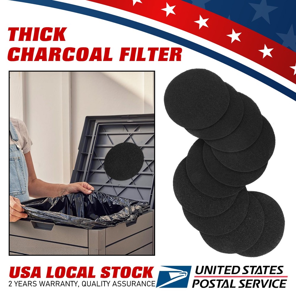Kitchen Compost Bin Charcoal Filter, Spare Activated Carbon Filter, 10Pieces Set