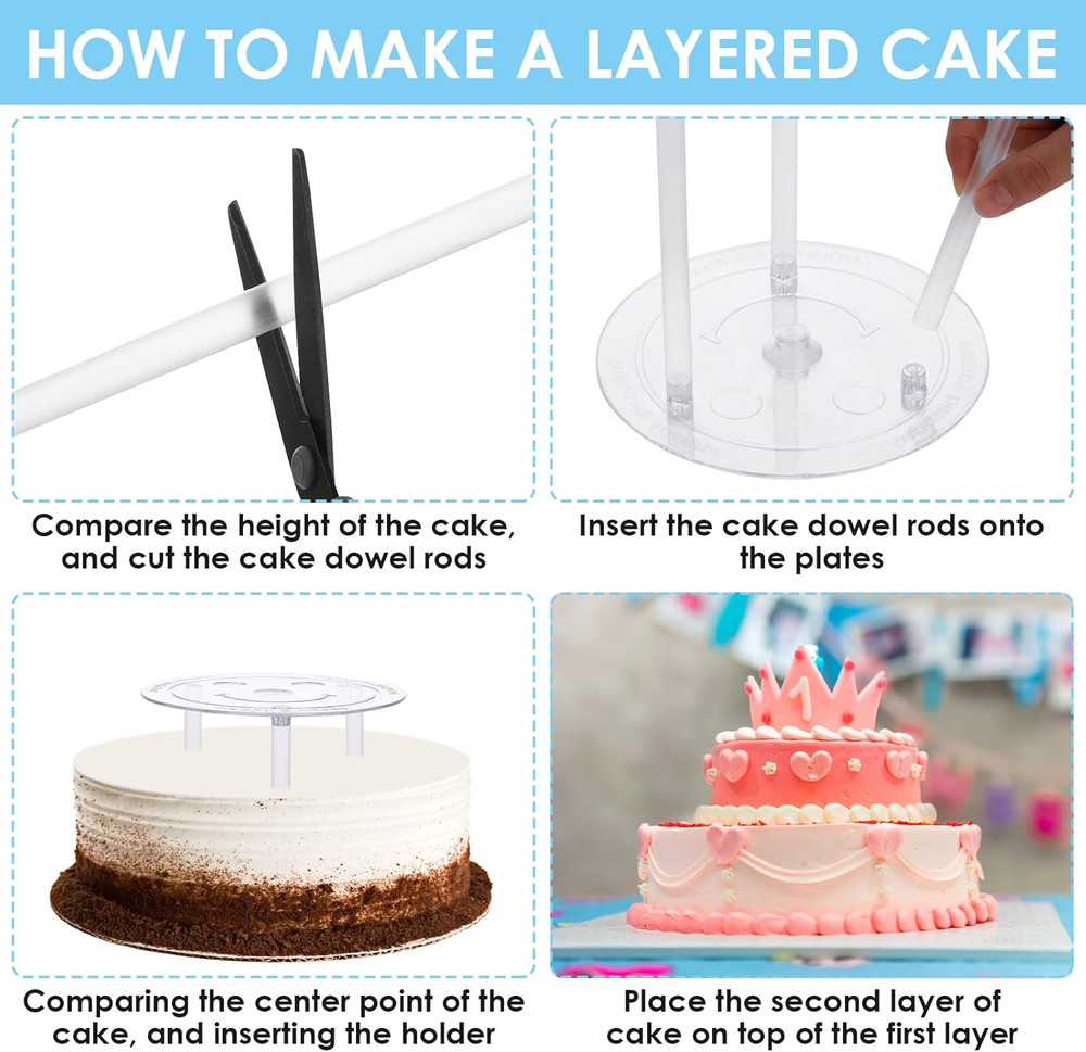 Cake Tier Stacking Kit Clear Cake Separator Plates Cake Dowels