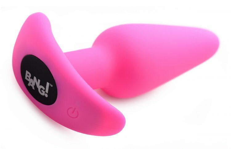 Bang! Pink 21x Vibrating Silicone Rechargeable Butt Plug With Remote Control